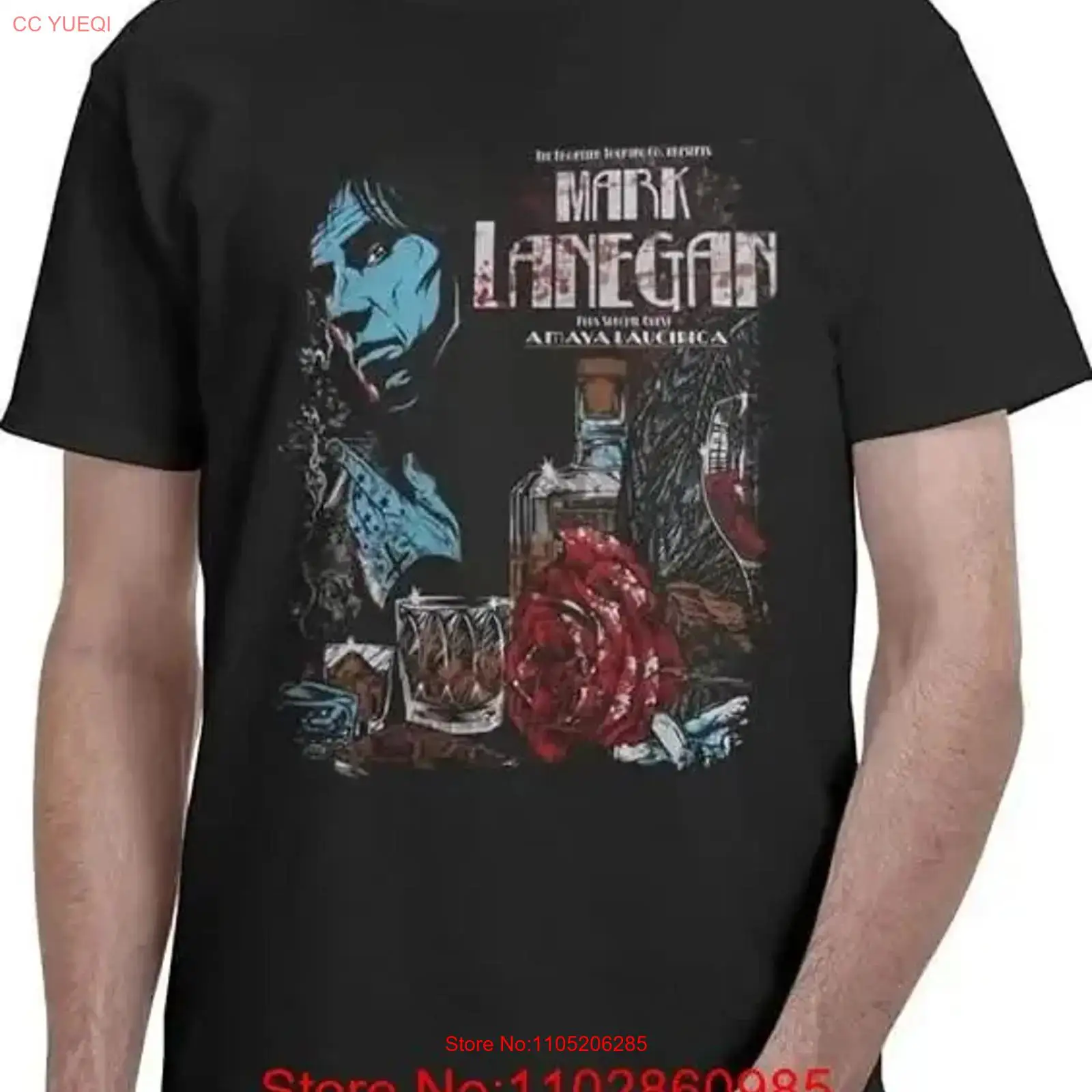 Vintage Fashion Knitwear - Camiseta Mark Lanegan de algodón pesado,