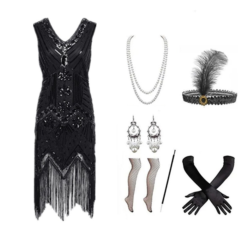 Vintage Slip Dress - Conjunto de Vestido Flapper de los