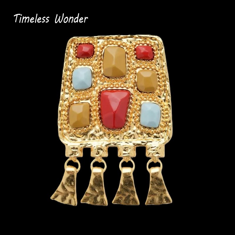Vintage Fashion Runway - Broche llamativo Geo Retro de maravilla