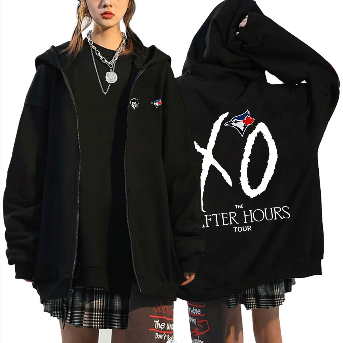 Vintage Fashion Pop Up - Sudadera con capucha y cremallera The