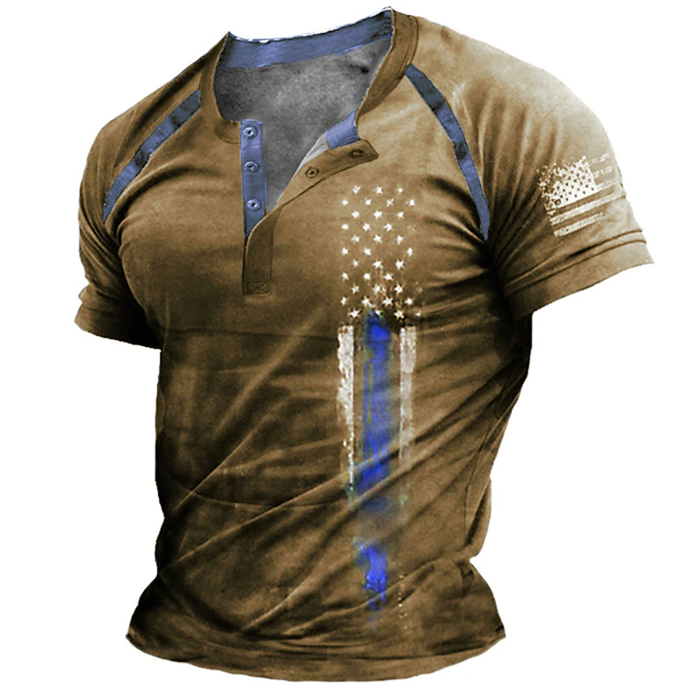 Vintage Fashion Mens - Camiseta Divertida con Estampado de Bandera