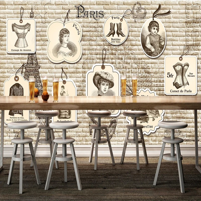 Vintage Fashion Tags - Papel Tapiz Fotográfico 3D con Diseño