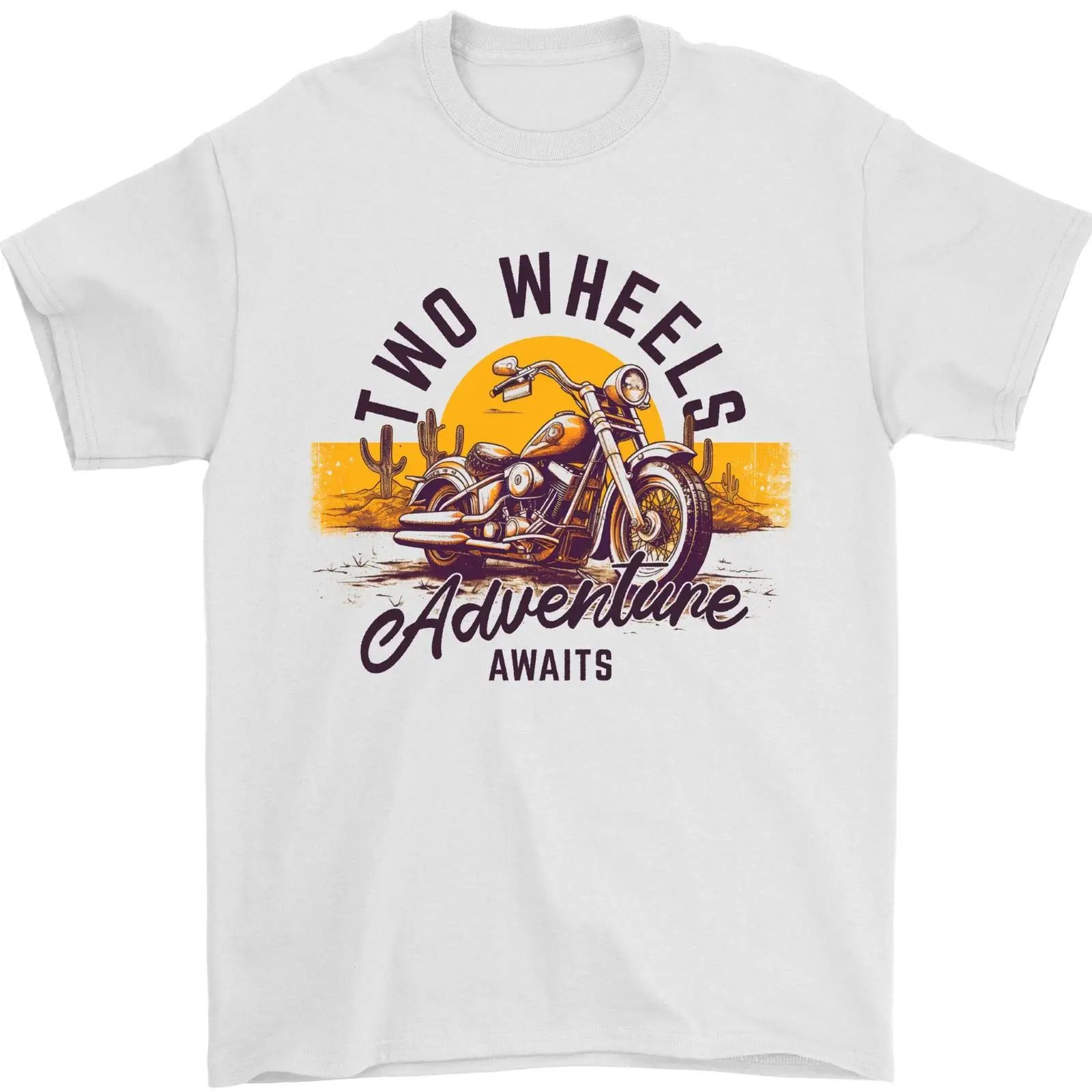 Vintage Fashion Wheel - Camiseta para hombre 2 Wheels Adventure