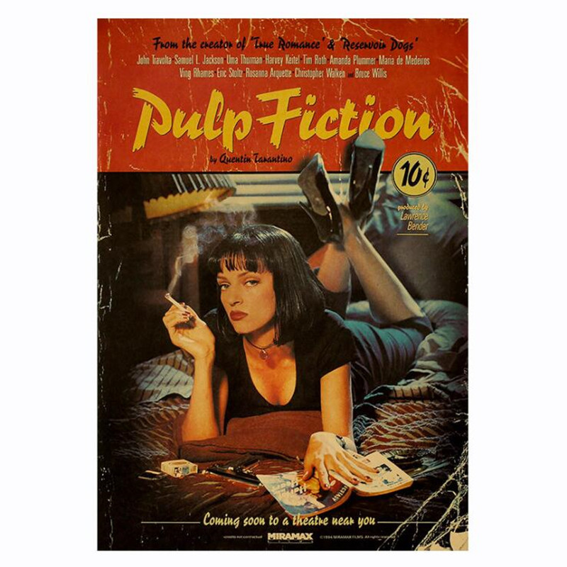 Pulp Fiction-Póster Vintage Re - Vintage Fashion Wallpaper reseña y precio