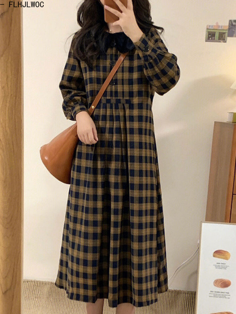 Vestidos a cuadros de café par - Vintage Fashion Korea reseña y precio