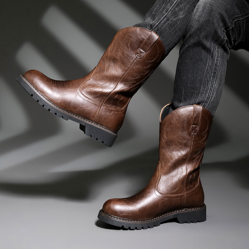Botas De vaquero a la moda par - Vintage Fashion Mens reseña y precio
