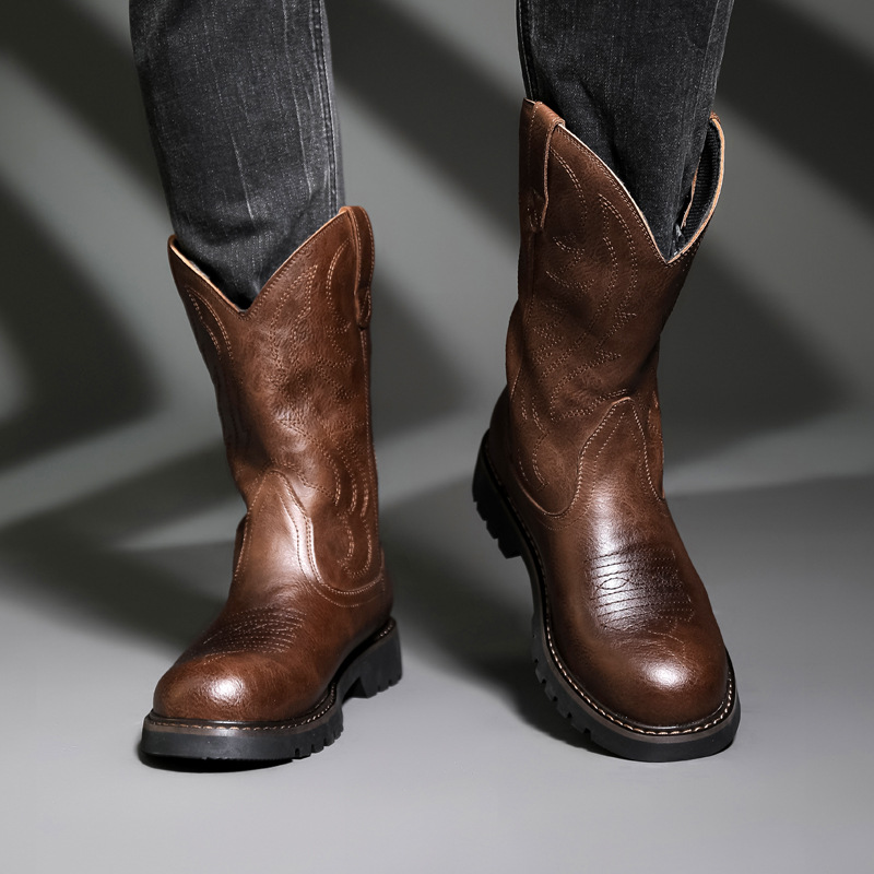 Botas De vaquero a la moda par - Vintage Fashion Mens reseña y precio