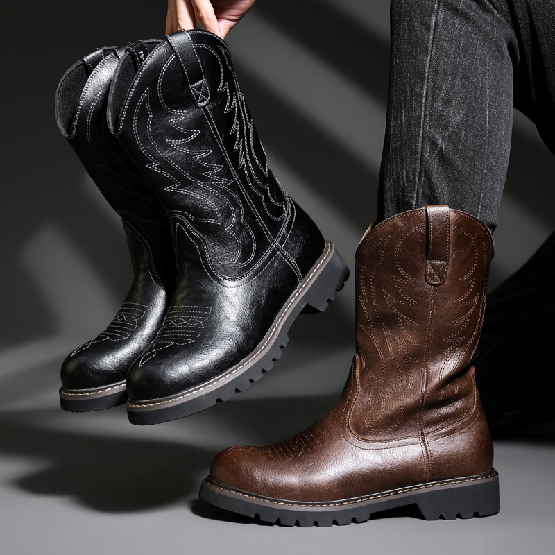 Botas De vaquero a la moda par - Vintage Fashion Mens reseña y precio