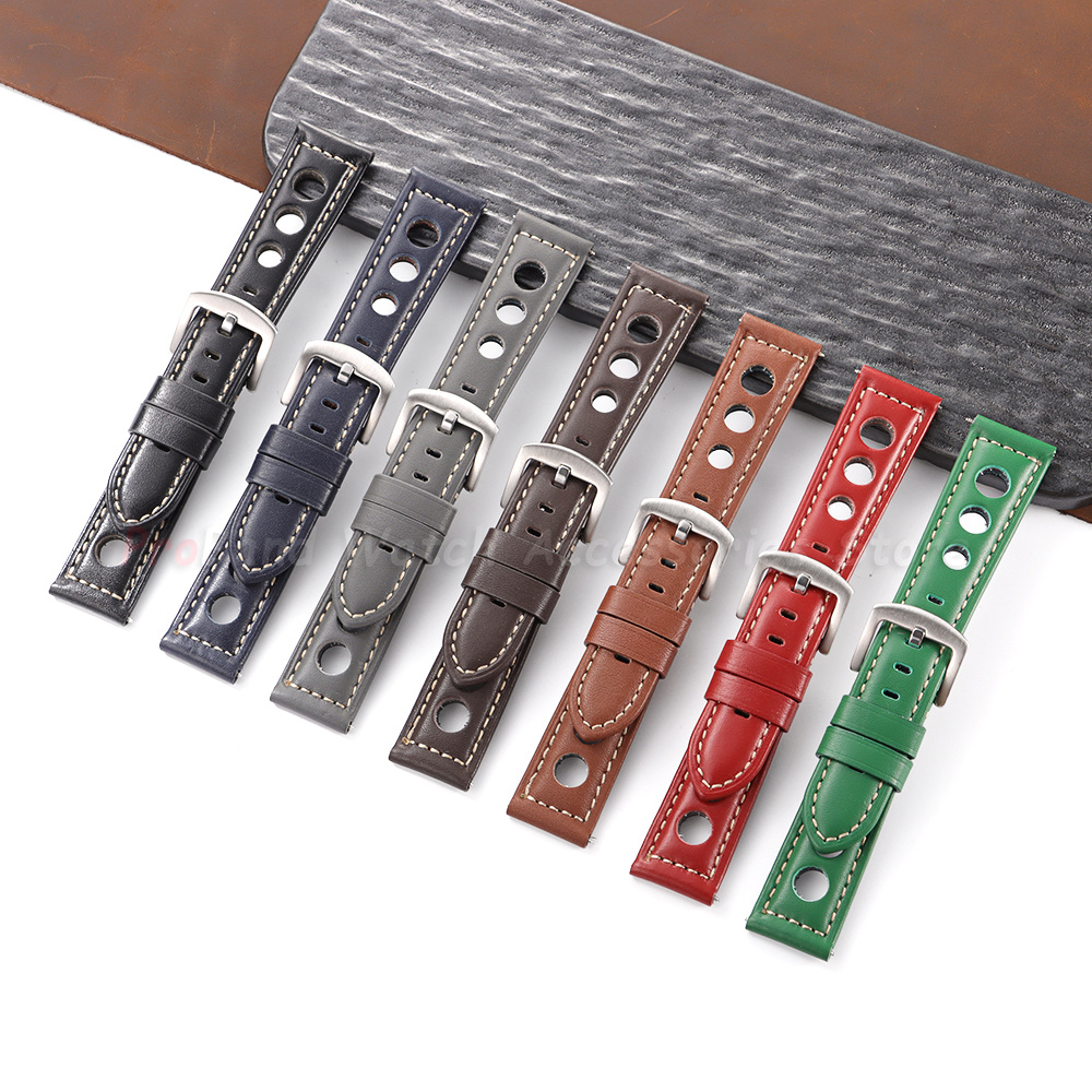 Correa de reloj de cuero genui - Vintage Fashion Tags reseña y precio
