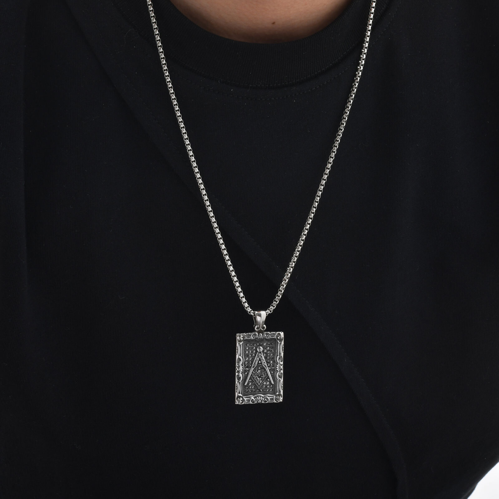 Collar con colgante cuadrado d - Vintage Fashion Tags reseña y precio